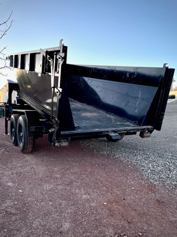Side view of roll-off dumpster showing interior capacity